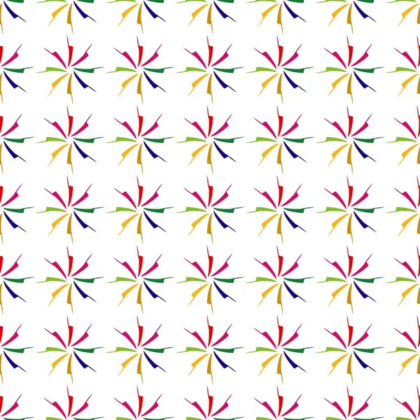 Fleurs Multicolores Éparpillées Sur Fond Blanc — Image vectorielle