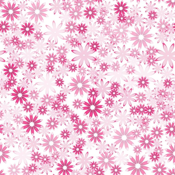Pink Flowers Scattered White Background — Wektor stockowy