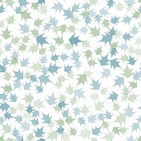 Blue Green Leaves White Background Vector Seamless Pattern Fabric Baby — стоковый вектор