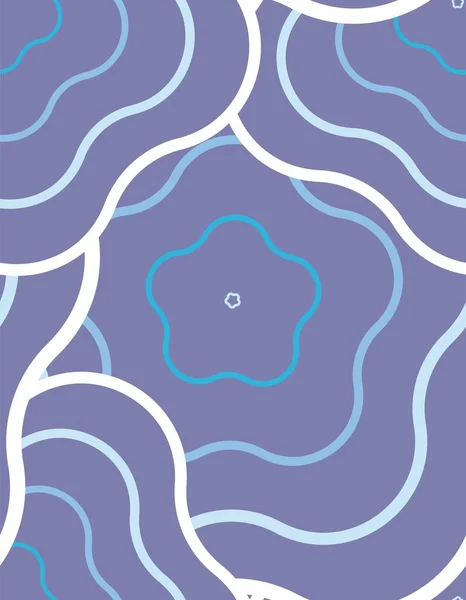 Шаблон Сине Белых Волнистых Форм Синем Фоне Векторный Бесшовный Шаблон — стоковый вектор
