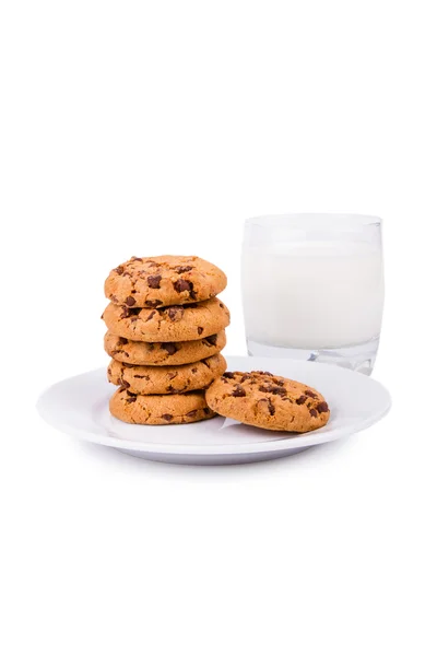 Biscotti e latte — Foto Stock