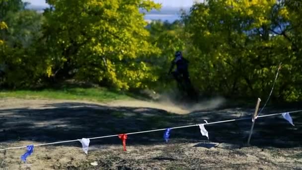 Competizioni Mountain Bike Mountain Bike Estrema Terreni Accidentati Percorso Guida — Video Stock