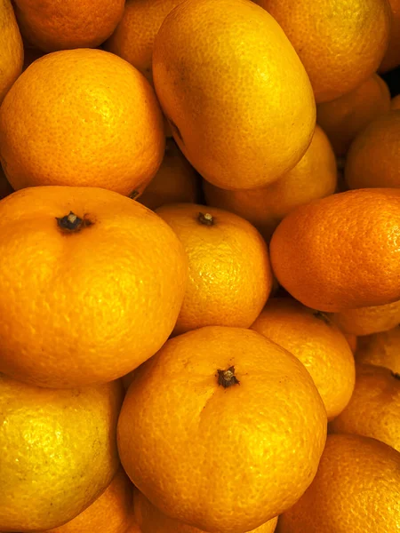 Mandarinas Frescas Fruta Madura Una Caja Para Venta Mercado — Foto de Stock