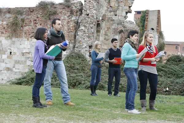 Estudiantes universitarios multirraciales — Foto de Stock