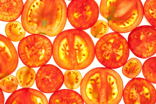 Contexte abstrait des tranches de tomates rouges — Photo