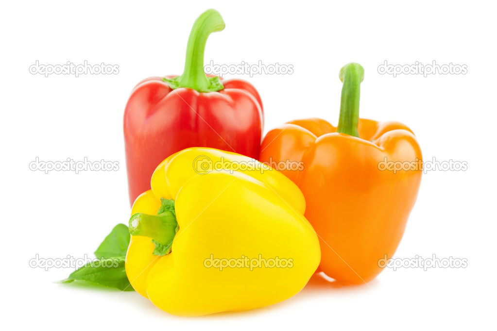 Colored Fresh Peppers / Paprika / Isolated