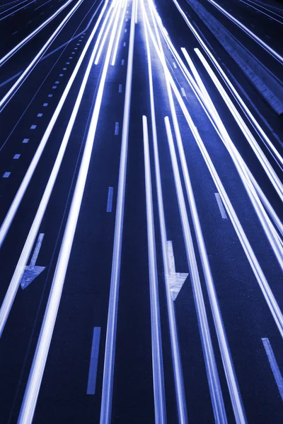 Fondo abstracto de la carretera de tráfico / Tonificado azul — Foto de Stock