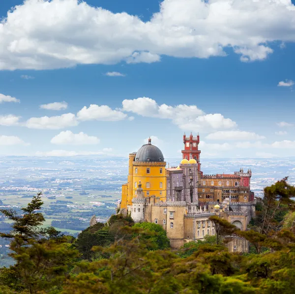 Aerial view of Palácio da Pena - Sintra, Lisboa - Portugal