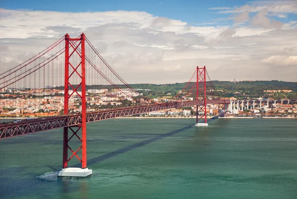 25th of April Suspension Bridge in Lisbon, Portugal, Eutope — Stock Photo, Image