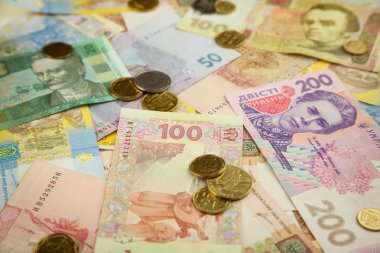yeni parlak Ukraynalı para banknots arka plan