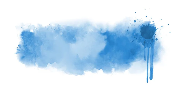 Artistic Blue Abstract Watercolor Background Banner White Watercolor Texture Creative — 图库照片