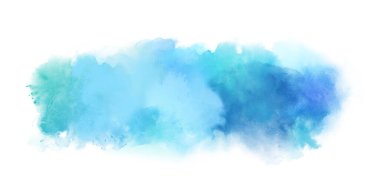 Beyaz üzerine sanatsal mavi soyut suluboya arka plan pankartı. Suluboya dokusu ve yaratıcı akış eğilimleri. Soyut suluboya ışık arkaplanı