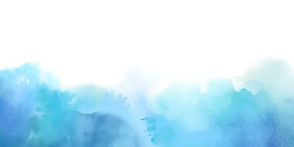 Delikatna Niebieska Abstrakcyjna Ramka Tła Akwareli Białym Tle Tekstura Akwareli — Zdjęcie stockowe