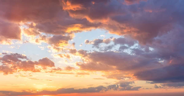 Ave Panoranic Sunrise Sundown Sky Avec Des Nuages Colorés Taille — Photo