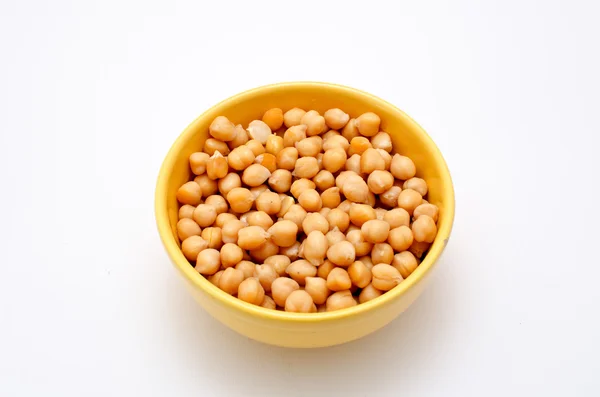 Chickpeas in ceramic pot — Stock Photo, Image