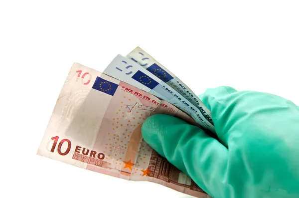 With EUR rubber glove Stock Image
