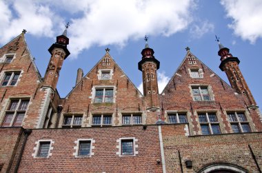 Eski ortaçağ binası, Bruges, Belçika