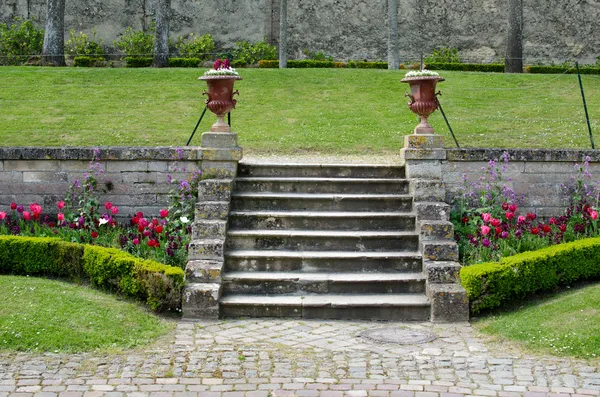 Stairs with pots — Stock Photo, Image