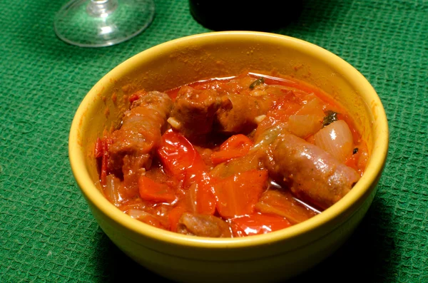 Sausage and gravy — Stock Photo, Image