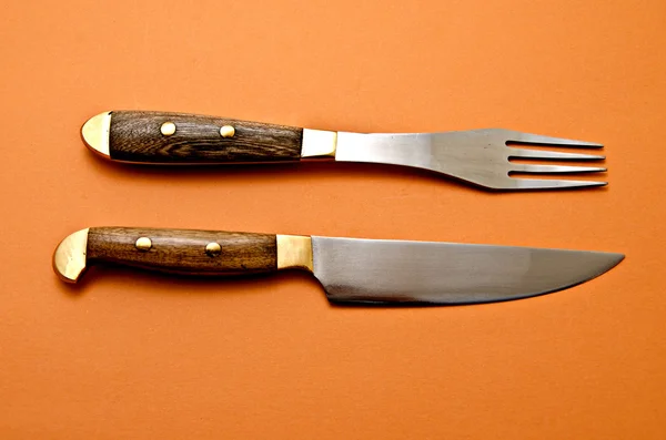 Nůž a vidlička — Stock fotografie