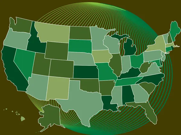 MappaVettore USA — Vettoriale Stock
