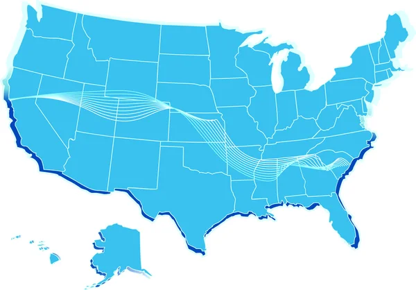 Mapa USA — Vector de stock