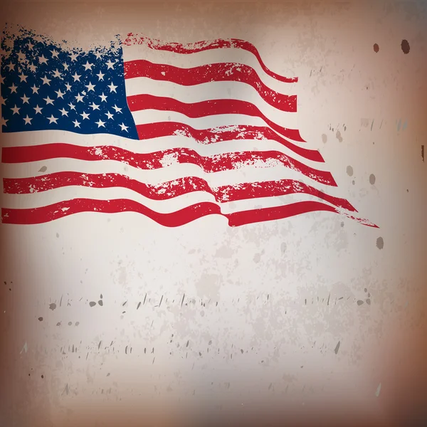Amerikansk flagga vintage texturerad bakgrund. — Stock vektor