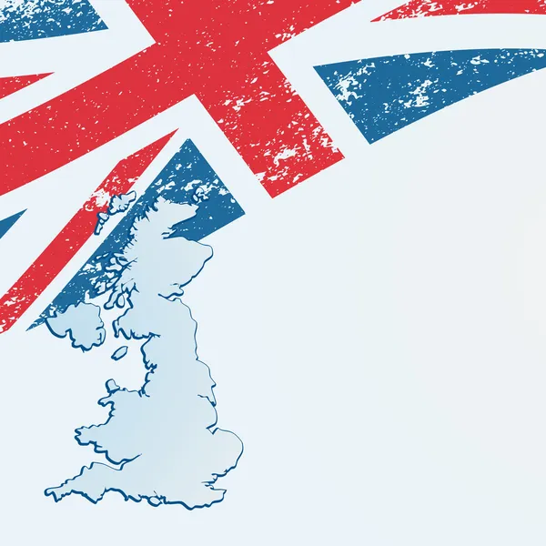 Groot-Brittannië of Britse vlag of kaart. — Stockvector