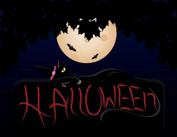 Chat Halloween — Image vectorielle