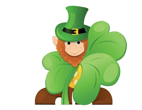 Leprechaun or gnome on patrick day — Stock Vector