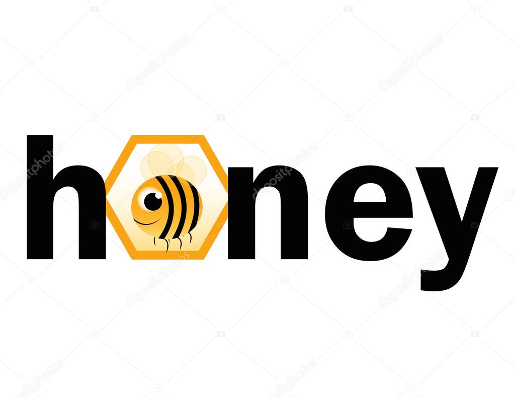 Bee with text on white background