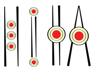 set of sushi sign clipart