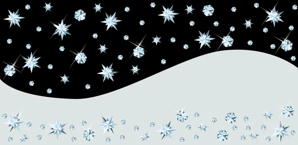 Різдвяний банер з діамантовим снігом, Векторні ілюстрації — стоковий вектор