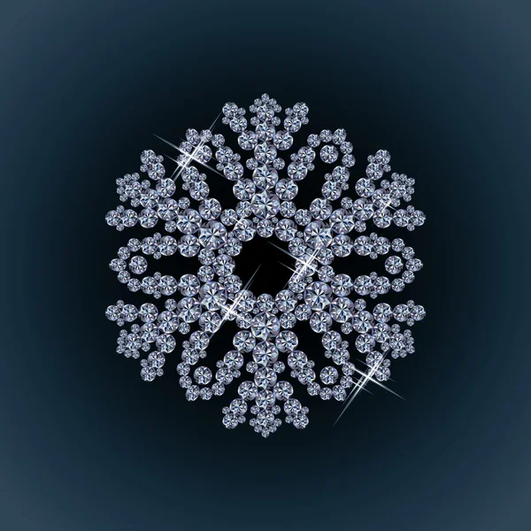 Diamant winter sneeuw bloem. vectorillustratie — Stockvector