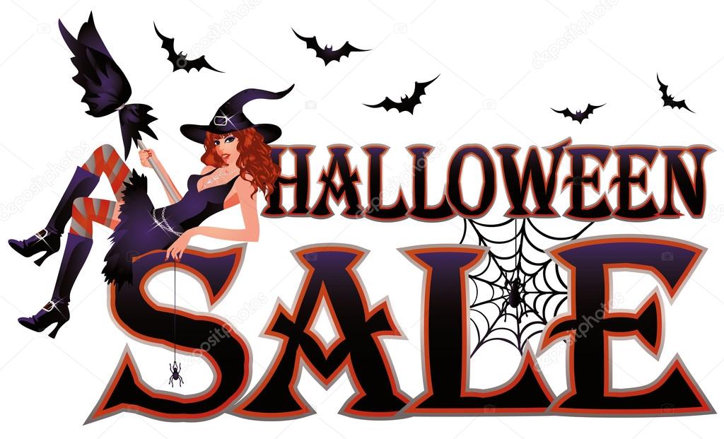 Halloween sale banner isolated. vector illustration