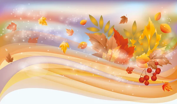 Autumn cute banner, vector illustration — Stock Vector