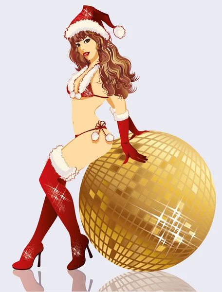 Sexig santa flicka, vektor illustration — Stock vektor