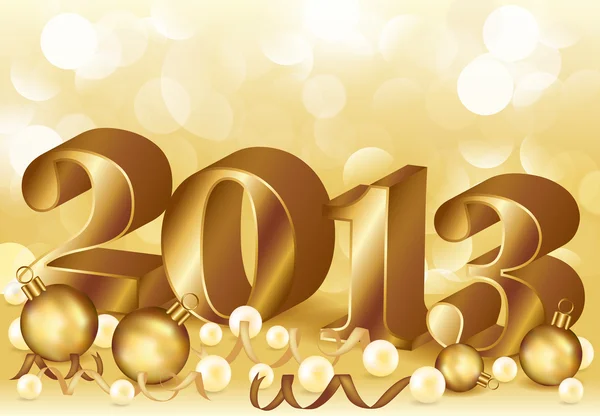 Nuevo año de oro 2013, ilustración vectorial — Vector de stock