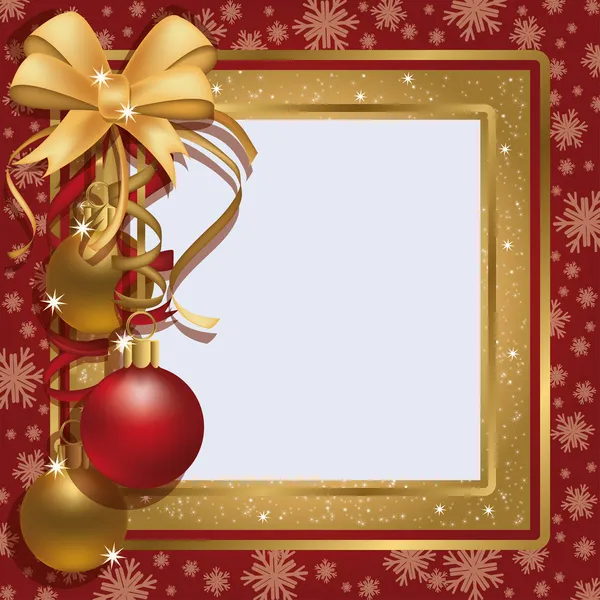 Christmas greeting photo frame scrapbooking , vector illustration — Stock Vector