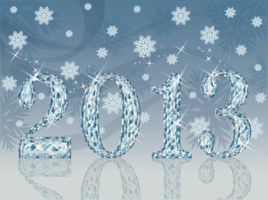 Yeni 2013 yıl kartı elmas, illüstrasyon vektör