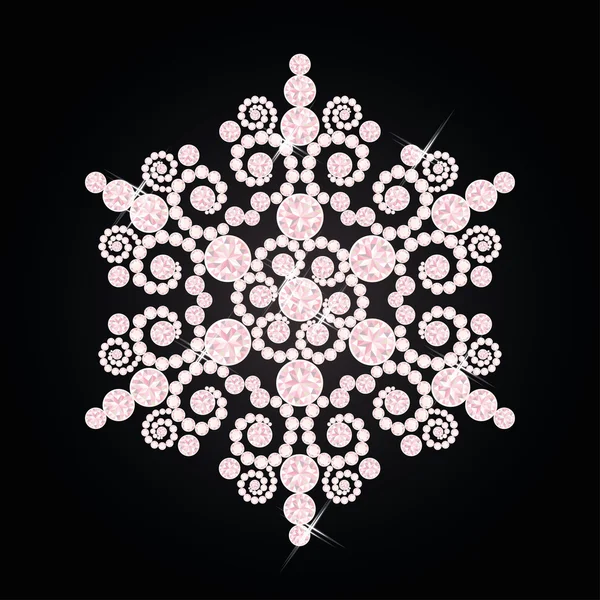 Flocon de neige diamant, illustration vectorielle — Image vectorielle