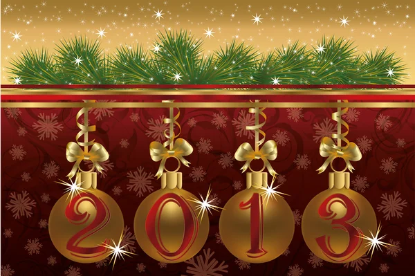 Κάρτα συγχαρητηρίων νέο έτος 2013, εικονογράφηση φορέας — Διανυσματικό Αρχείο