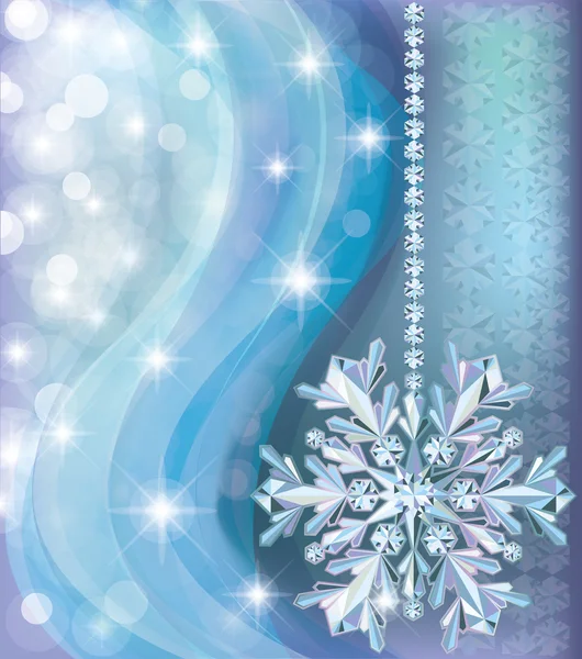 Χειμώνα φόντο με διαμάντι χιόνι, εικονογράφηση φορέας — Διανυσματικό Αρχείο