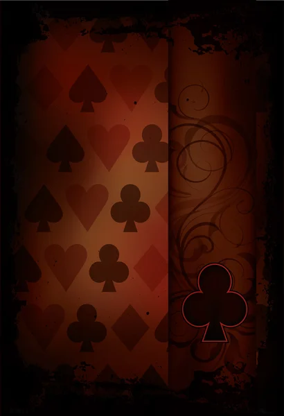 Clubes Poker tarjeta en estilo retro, ilustración vectorial — Vector de stock