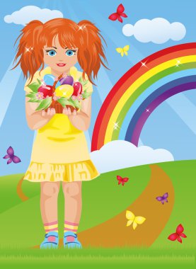 Paskalya kız, vektör çizim