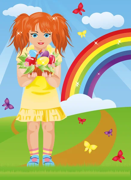 Paskalya kız, vektör çizim