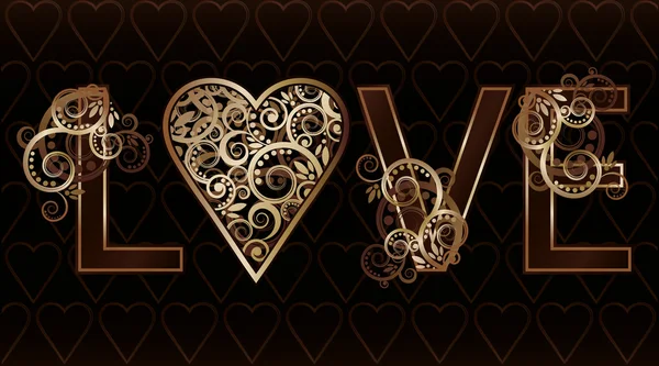 Banner de amor, ilustración vectorial — Archivo Imágenes Vectoriales