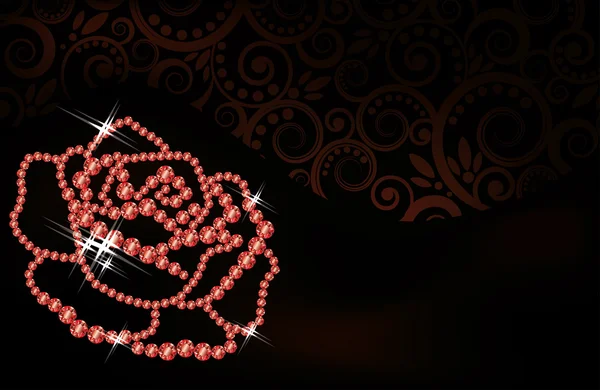 Rubis rose fond floral, illustration vectorielle — Image vectorielle