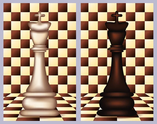 Siyah ve beyaz satranç king, vektör çizim — Stok Vektör