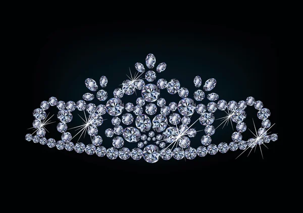 Princess diamant diadem, vektor illustration — Stock vektor